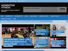 Tablet Screenshot of momentum-fitness.com